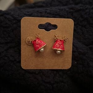 Christmas Red bell earrings